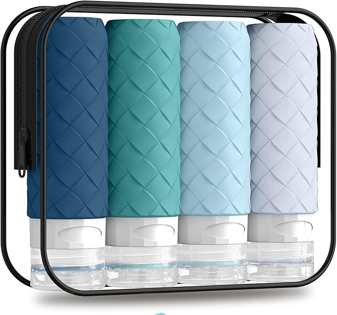Travel Bottles for Toiletries, TSA Approved Silicone Travel Size Containers for by Silevoler
