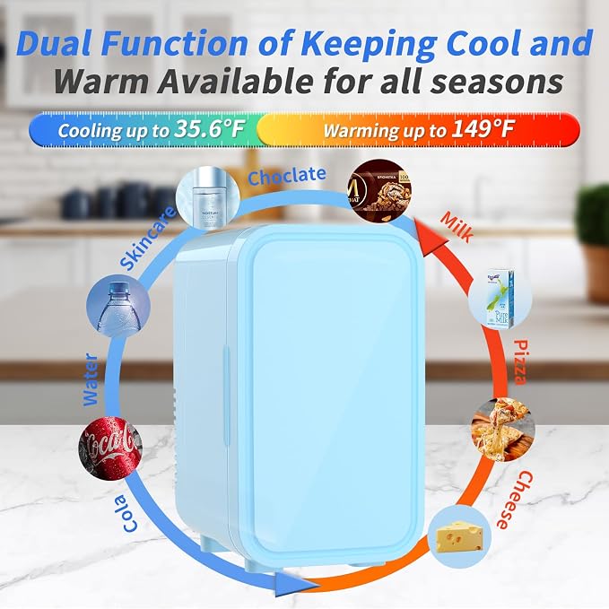Mini Fridge, 6 Liter/8 Can 110V AC/DC Portable Thermoelectric Cooler - Image 2