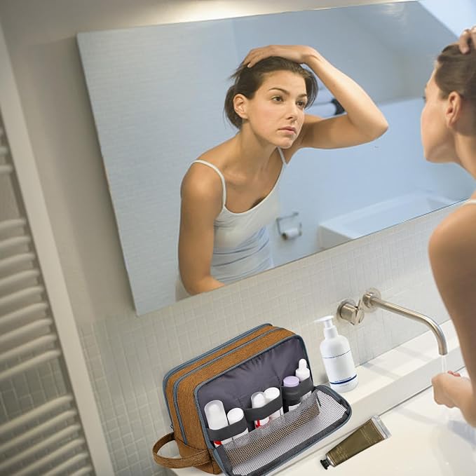 Toiletry Bag for Men Hanging Dopp Kit Water Resistant Shaving Bag Small - Image 5