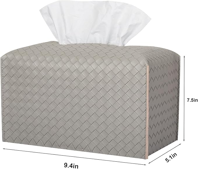 Tissue Box Cover PU Leather Tissue Holder Square Facial Tissue Case Facial - Image 4