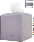 Tissue Box Cover 5X5X5'' PU Leather Tissue Holder Square Tissue Cube Box by PENGLONGHOMEDECORATION