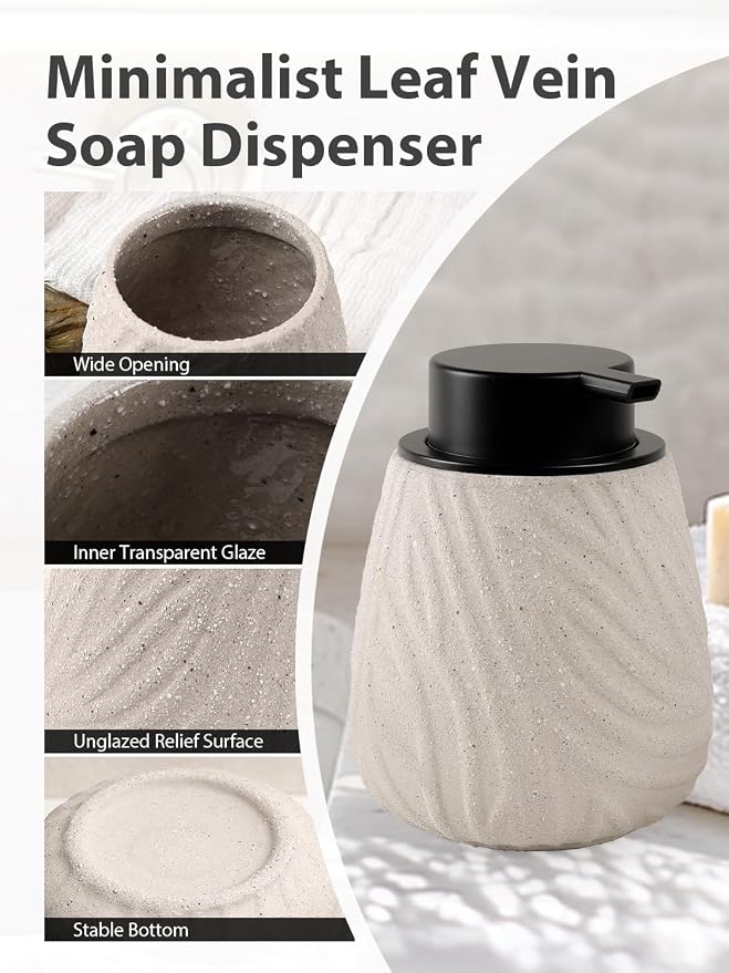 Foaming Soap Dispenser, 14 oz Ceramic Foam Soap Pump - Image 4
