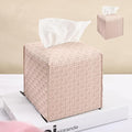 HOMOTEK 2 Pack Tissue Box Cover, Square PU Leather Tissue Holder, Decorative by HOMOTEK