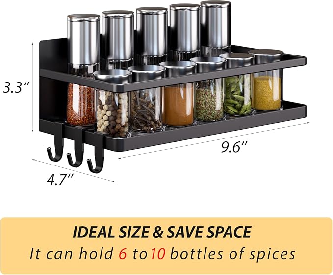 Magnetic Spice Rack for Refrigerator, 2 Pack Magnetic Shelf, Fridge Magnet - Image 2