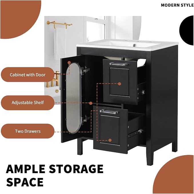 Harper & Bright Designs 24" Bathroom Vanity - Image 5