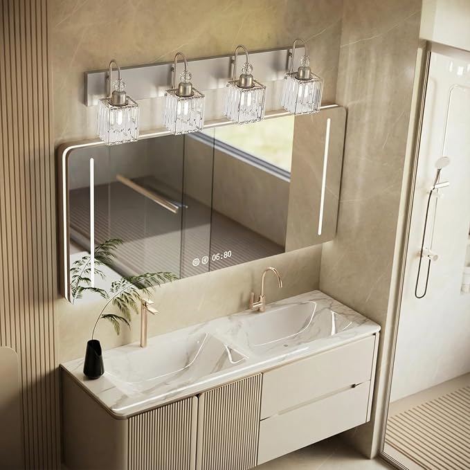 Ralbay Crystal Brushed Nickel Vanity Light - Image 5