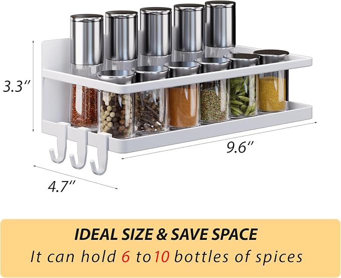 Magnetic Spice Rack for Refrigerator, 2 Pack Magnetic Shelf, Fridge Magnet - Image 2