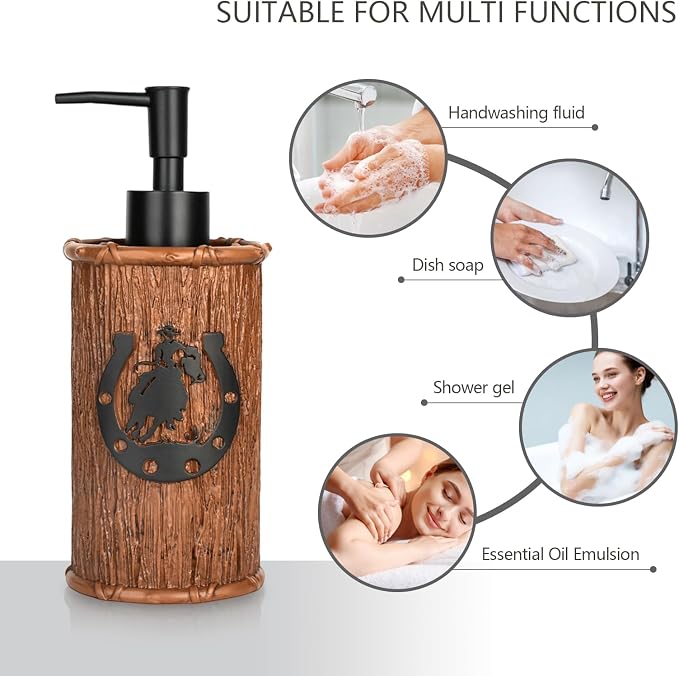 Bathroom Accessory Sets 4PCS Bathroom Accessories Set Complete Western Rustic - Image 5
