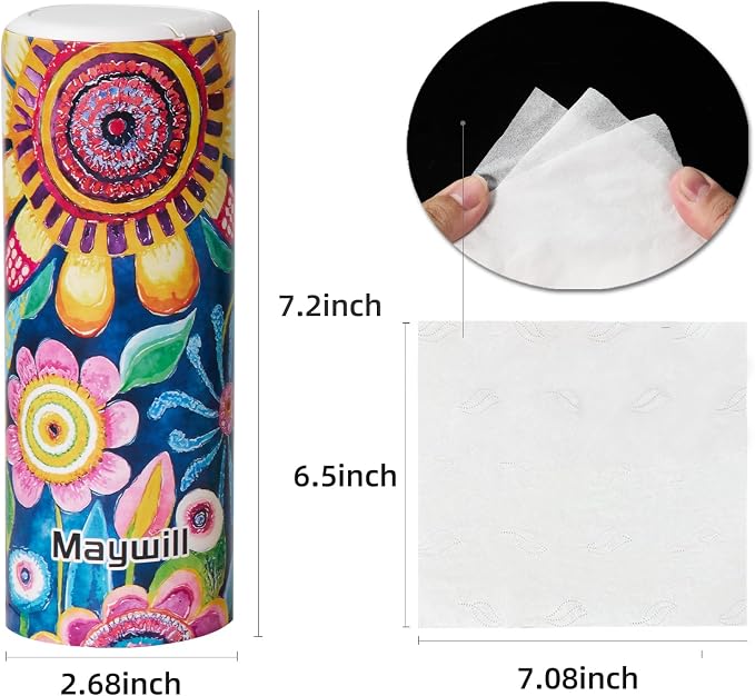 Car Tissues Holder with Facial Tissue, Car Tissue Box, Travel Tissues Cylinder - Image 4