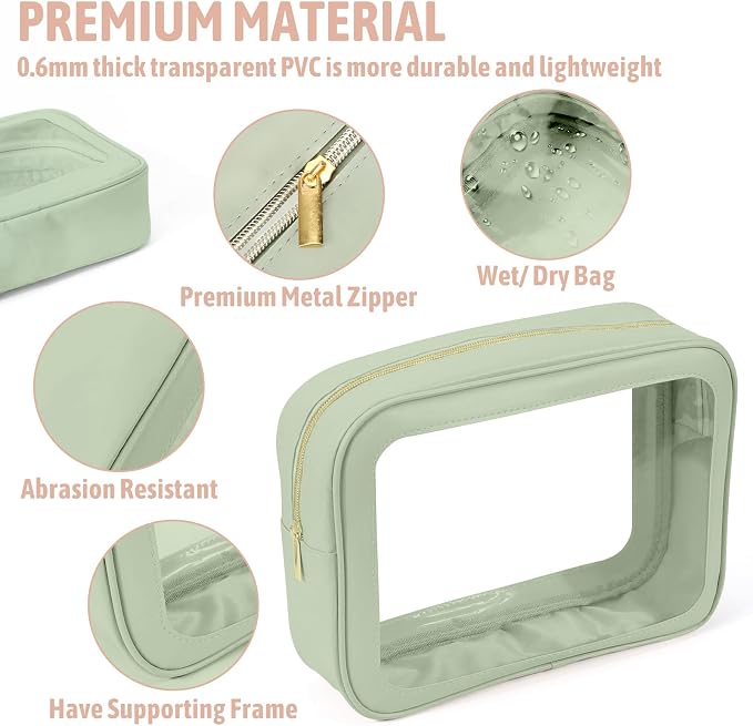 6PCS Clear Toiletry Bag, TSA Approved Travel Pouch - Image 4