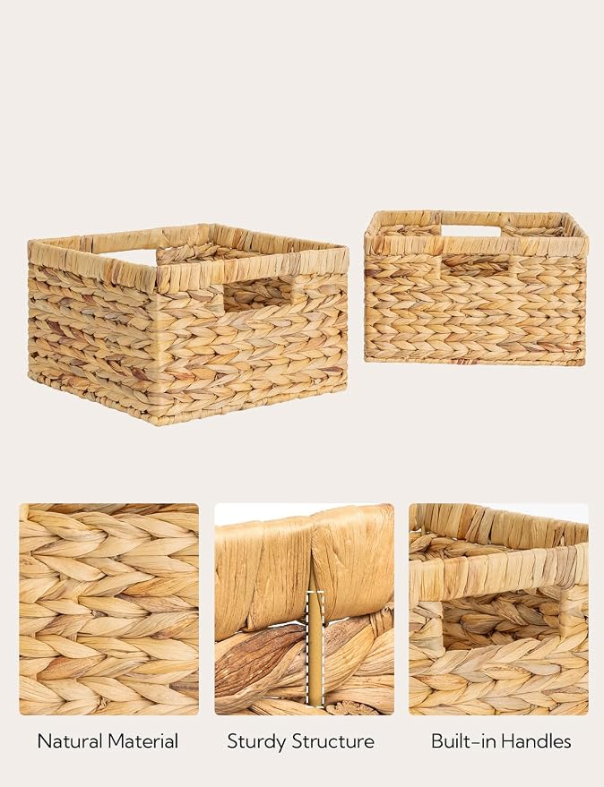StorageWorks Wicker Storage Basket, Water Hyacinth Basket - Image 3