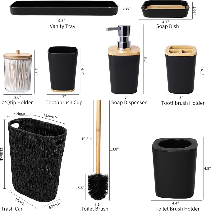 Black Bathroom Accessories Set - Image 3