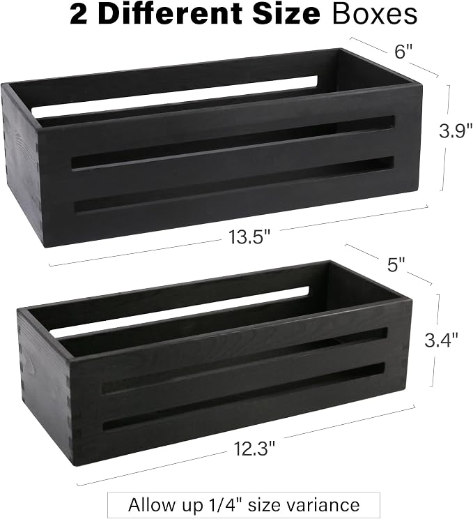 LotFancy Bathroom Decor Box, 2 Pack Wooden Toilet Paper Holder, Back of Toilet - Image 2