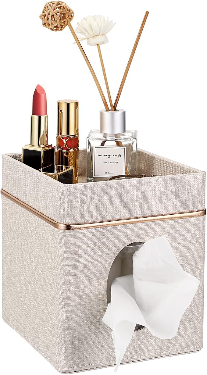 Sumnacon Linen Square Tissue Box Cover by Sumnacon