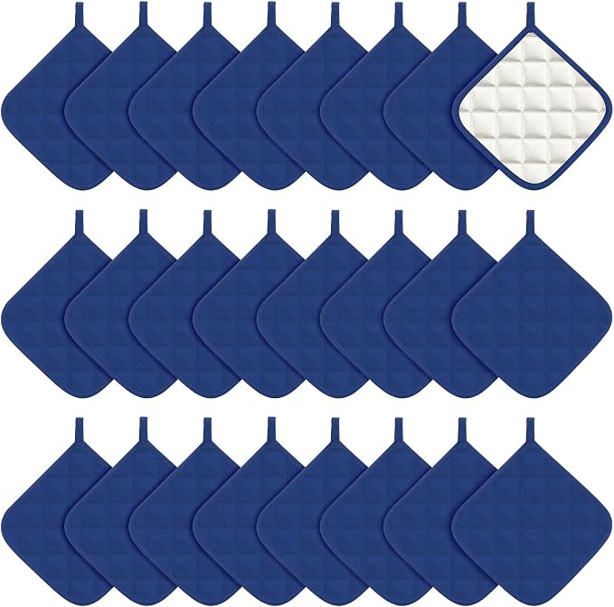 Bokon 24 Pcs Pot Holders for Kitchen, Heat Resistant Cotton Hot Pad Oven Mitts by Bokon