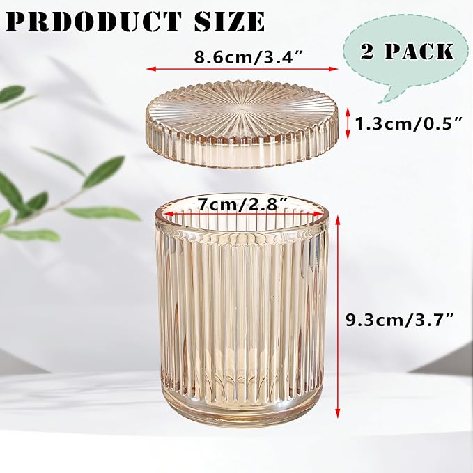 Hipiwe 2 Pack Glass Qtip Holder Dispenser Bathroom Organizers and Storage Q-tip - Image 3