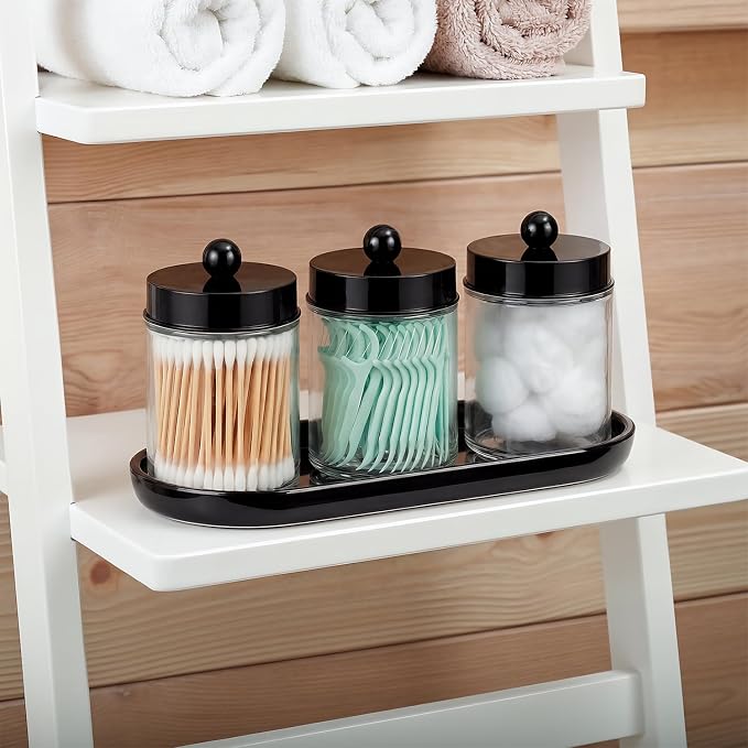 SheeChung Qtip Holder 3pcs, Glass Apothecary Jars - Image 6