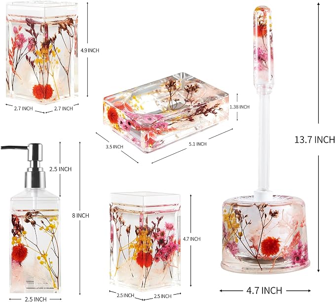 Locco Decor Bathroom Vanity Accessory Set Acrylic Liquid 3D Floating Motion - Image 2