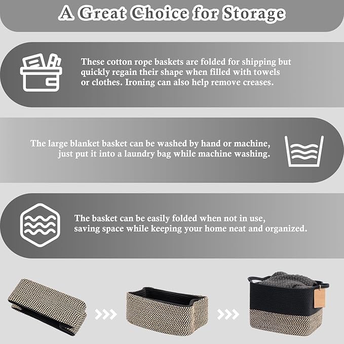 Goodpick Woven Storage Basket for Shelves, Small Wicker Baskets for Shoes - Image 7