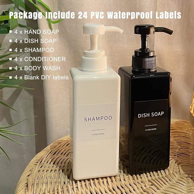 Soap Dispenser with Waterproof Labels, Thickened Plastic Hand Soap Dispenser - Image 3