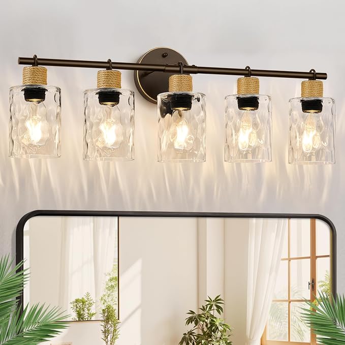 Bathroom Light Fixtures, 5-Light Coastal Vanity Lights by Bathroomlightfixtures