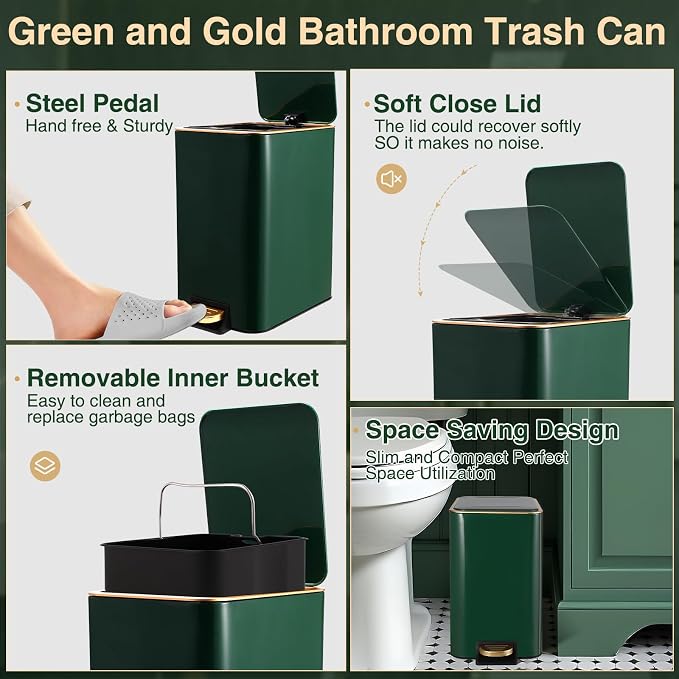Bathroom Sets with Shower Curtain and Rugs Bathroom Accessories Set Hunter - Image 4