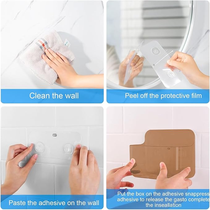 CGBE 2 Packs Cabinet Door Organizer, Acrylic Adhesive Shelf Wall Mounted Storage - Image 5