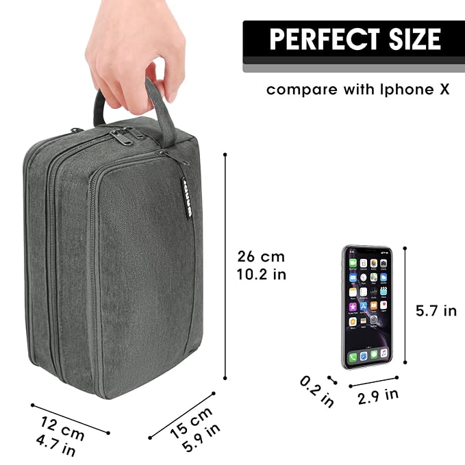Toiletry Bag for Men Hanging Dopp Kit Water Resistant Shaving Bag Small - Image 2