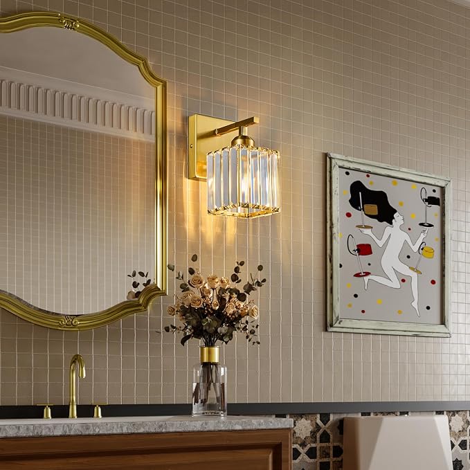 Wall Sconces Crystal Gold Wall Sconce Set of Two Indoor Wall Lamp Modern Wall - Image 5
