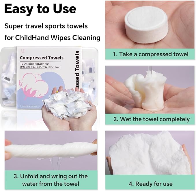 80 Pcs Mini Compressed Towel Tablets, Disposable Compressed Face Towels - Image 3