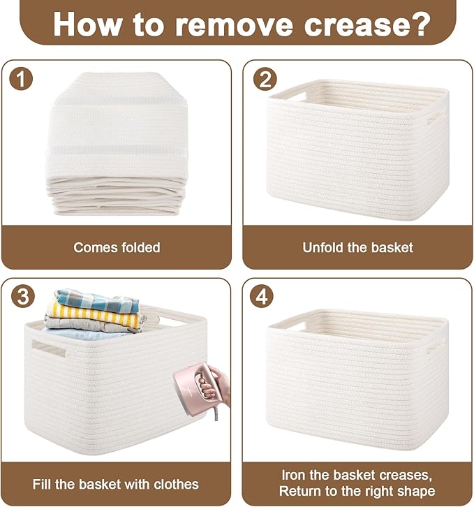 Storage Baskets for Organizing, Woven Decorative Baskets for Shelves - Image 7