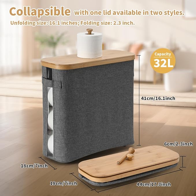 32L Bathroom Toilet Paper Storage Basket - Image 4
