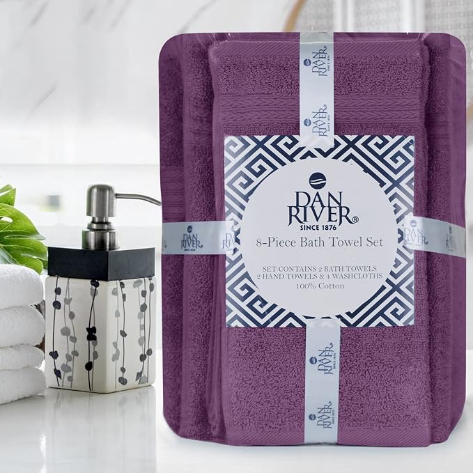 DAN RIVER 8 PC Luxury Bath Towels - Image 8