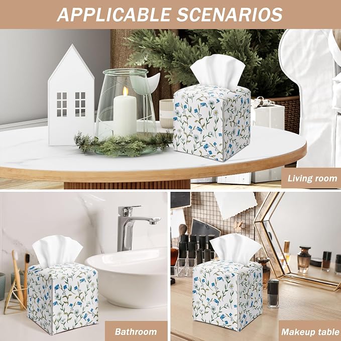 Dasiy and Blue Floral Tissue Box Cover Square - Image 5