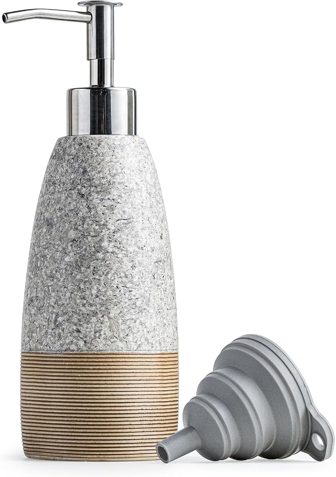 Ceramic Soap Dispenser with 2 Pumps, 12 oz Refillable Liquid Hand Soap Dispenser by LAUCHUH