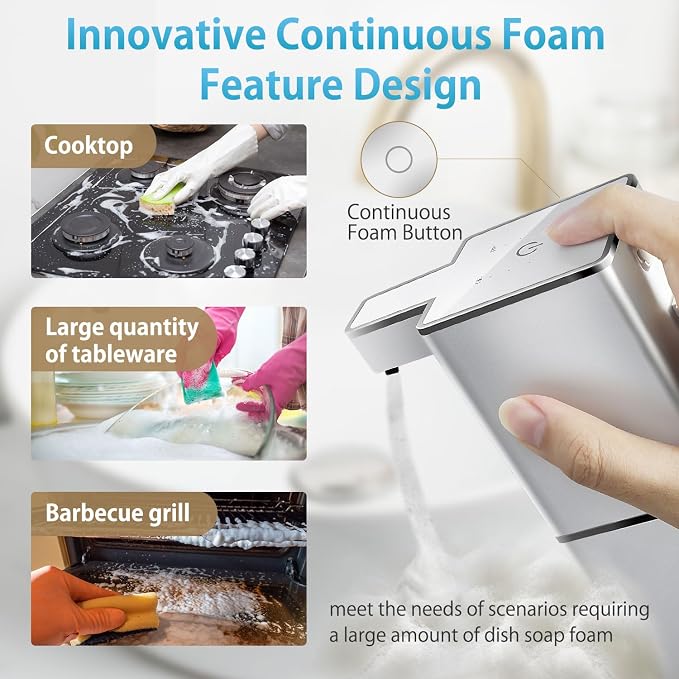 Automatic Foaming Soap Dispenser Touchless 380ml/12.8oz Rechargeable Hand Soap - Image 3