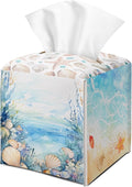 Coastal Starfish Seashell Tissue Box Cover Square by DOIUCRO