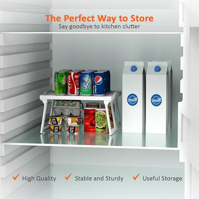 ums Plastic Kitchen Cabinet Shelf Organizer, Shelf Riser, Usable Storage Rack - Image 5