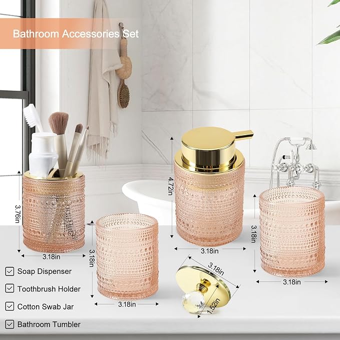 DASITON Bathroom Accessories Set, Toothbrush Holder, Bathroom Tumbler, Cotton - Image 6