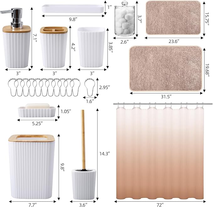 24Pcs White and Gold Bathroom Set - Image 9