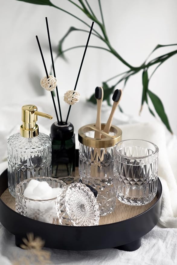 EMPO 6PCS Bathroom Clear Glass Accessories Set, Contemporary Modern Decor - Image 7