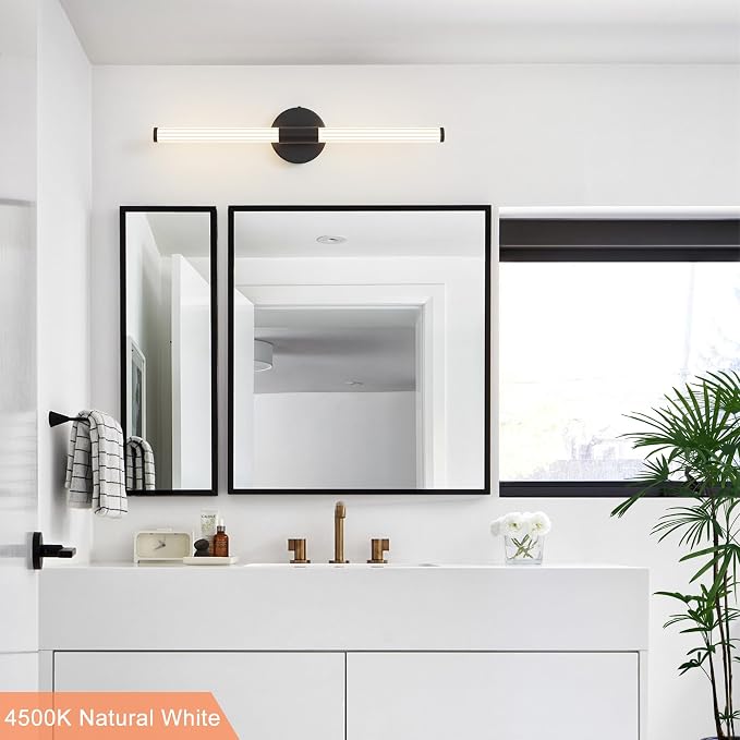 Bathroom Wall Sconces Set of 2 Hardwired, Dimmable 5CCT LED Bathroom Light - Image 2