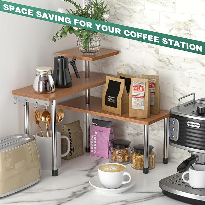 ZHWS Bathroom Counter Organizer Corner Countertop Shelf Adjustable 3 Tier - Image 4