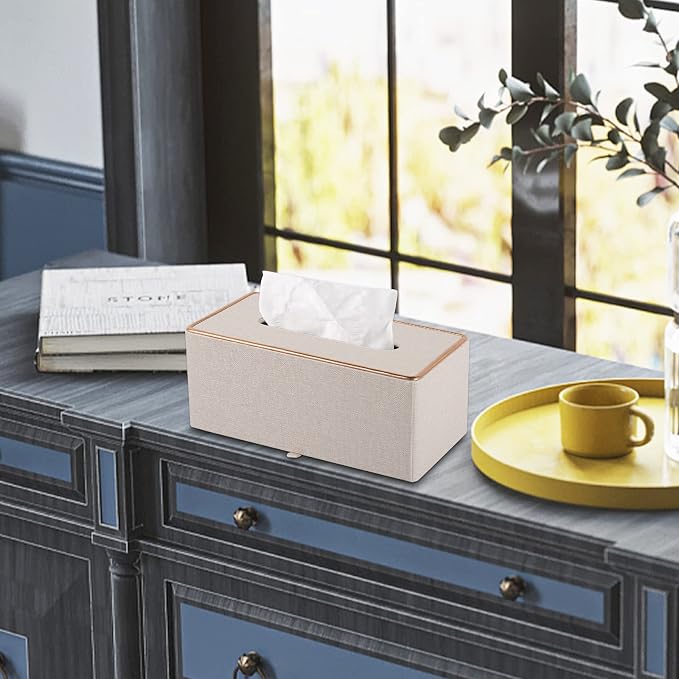 Fashion Leather Tissue Box Holder, Rectangular Tissue Box Cover - Image 6