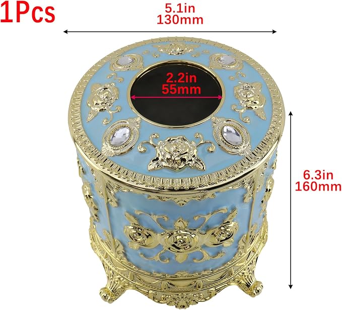 Geesatis Tissue Box Cover, Cylindrical Tissue Box Holder, Napkin Facial Tissues - Image 2