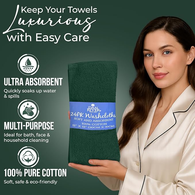 DAN RIVER 24 Pack Wash Cloths for Showering - Image 4