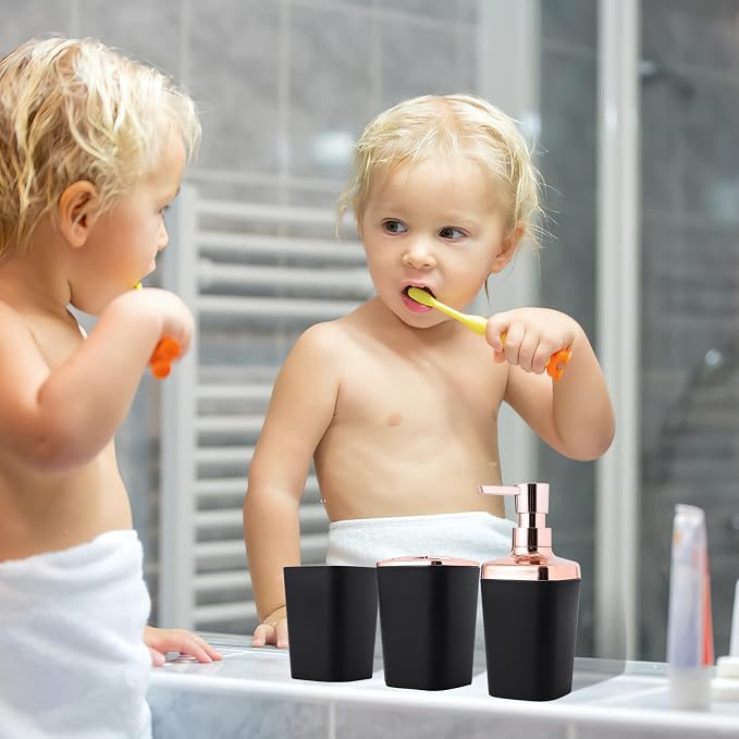 Black Bathroom Accessories, 9-Piece Black Bathroom Set - Image 3