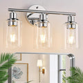 3-Light Bathroom Light Fixtures, Chrome Bathroom Wall Light by Zarbitta