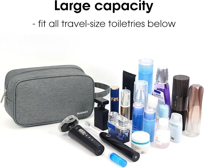 Narwey Travel Toiletry Bag for Women Traveling Dopp Kit Men Travel Bag for - Image 4