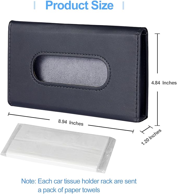 Car Tissue Holder, Upgraded Version Hanging Tissue Holder in Car, Premium PU - Image 4
